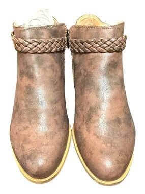 LifeStride Adriana Brown Braided Ankle Boots Women’s Size 9 NWOB